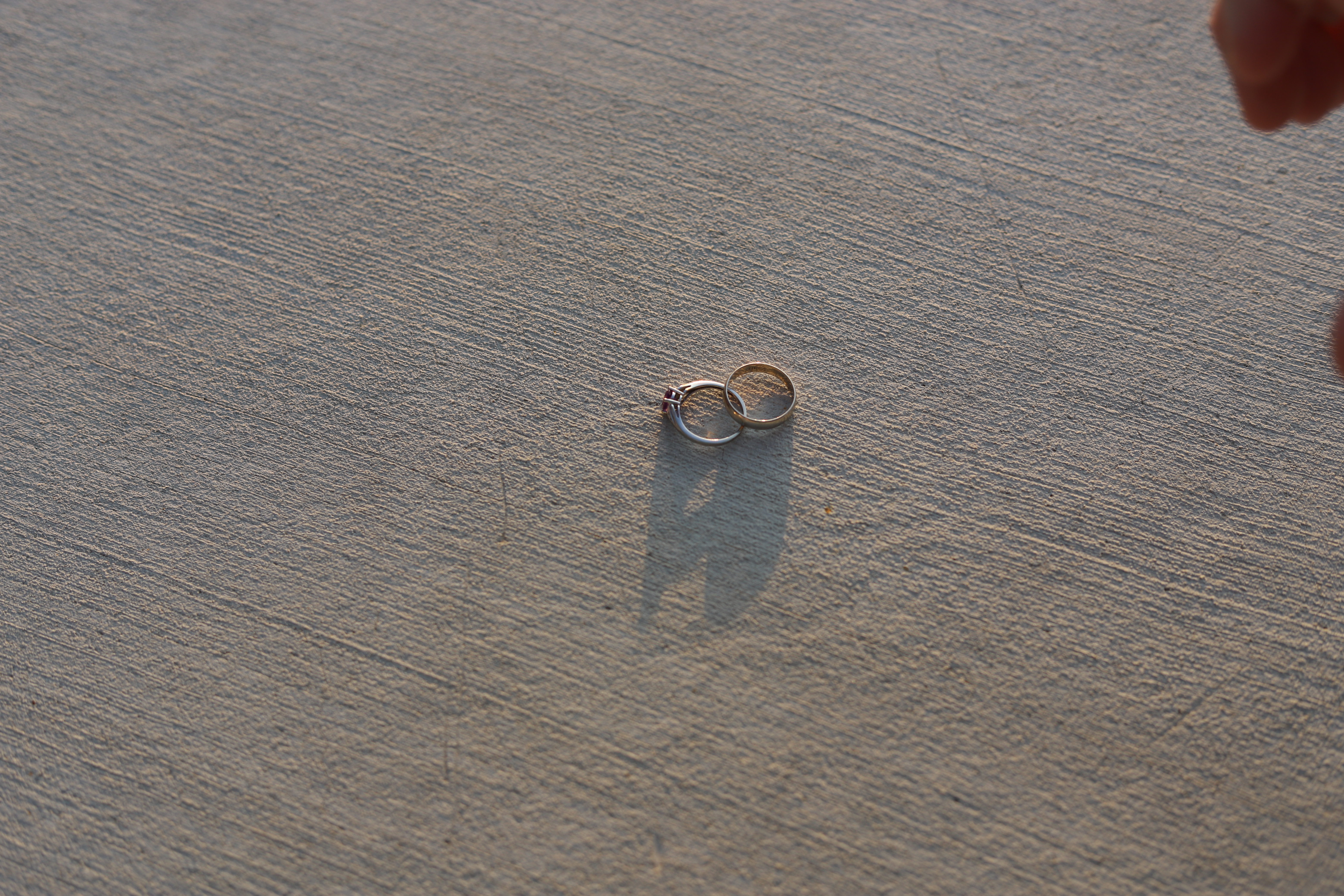 Wedding Rings in the Sunset